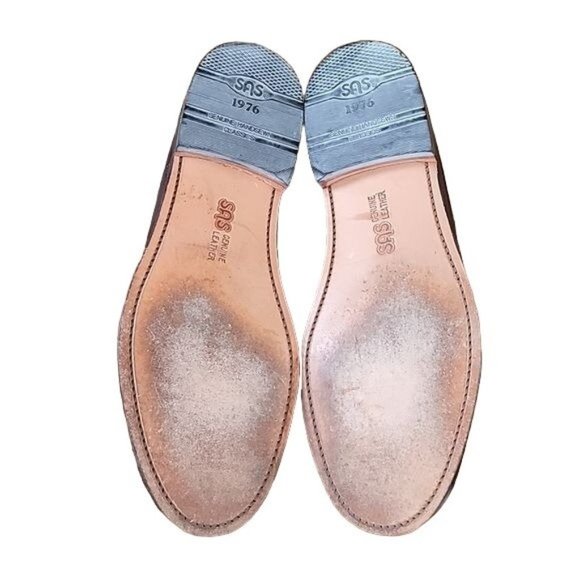 Mens SAS Hand-sewn Kiltie Leather Loafers w/Tassels in Brown Size 10N - Picture 5 of 8